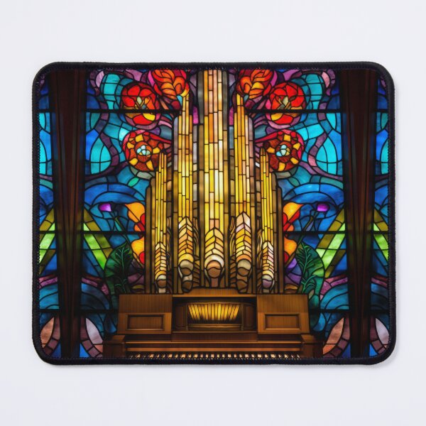 Item preview, Art Nouveau Pipe Organ Stained Glass Window Art designed and sold by pinkal.