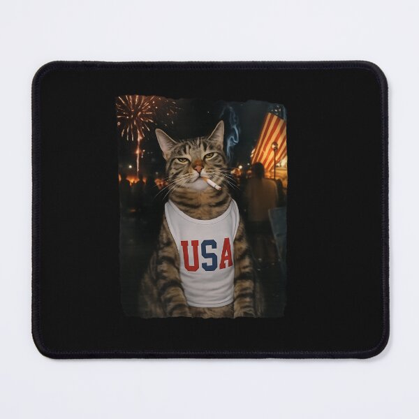 Item preview, USA Cat-Smoking 4th Of July designed and sold by fangirloverjesu.