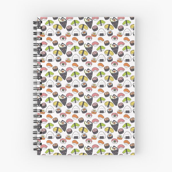 Item preview, Cute Kawaii Happy Sushi Friends Pattern designed and sold by BrownHorse90s.