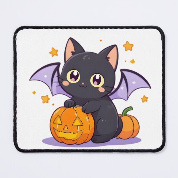 Item preview, Halloween Black Cat — Spooky Kawaii Pumpkin Sticker designed and sold by tommysworks.