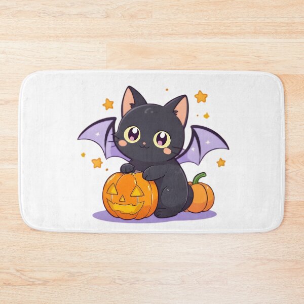 Item preview, Halloween Black Cat — Spooky Kawaii Pumpkin Sticker designed and sold by tommysworks.