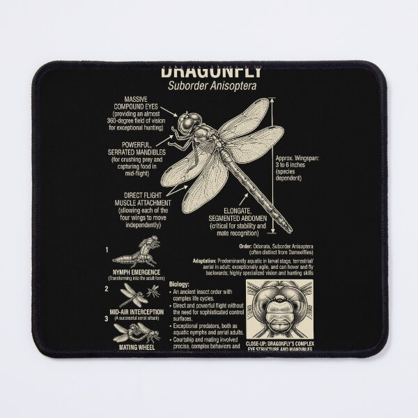Item preview, Dragon Fly Scientific Anatomy Biology Animal Lover designed and sold by Kimberley King Art  King Art.