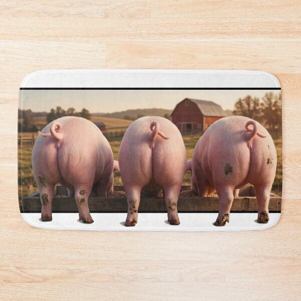Item preview, Funny Pig Butts 3D Pop Out Farm Art designed and sold by HornbillDesign.