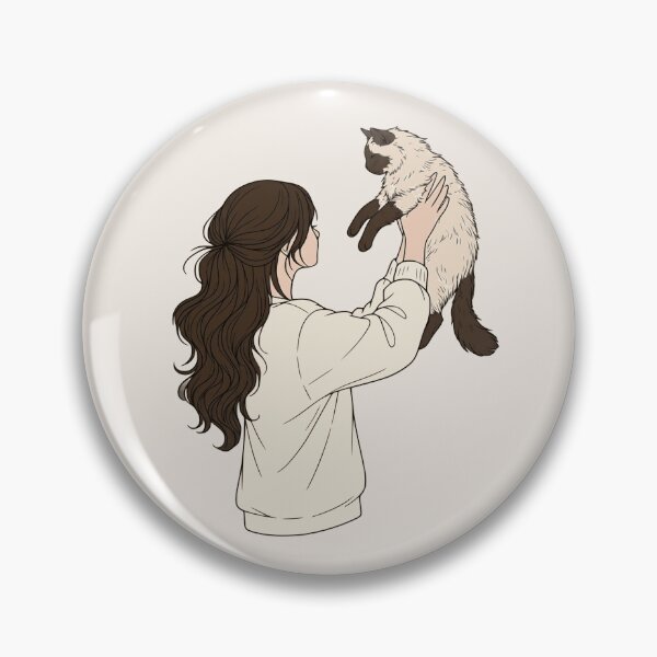 Item preview, Cozy Girl and Siamese Cat - Aesthetic Neutral Warm Line Art designed and sold by mijaczeek.