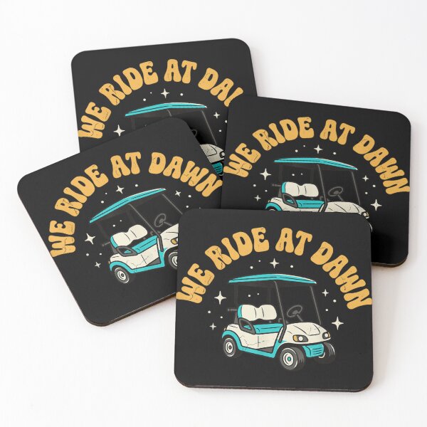 Item preview, We Ride At Dawn Retro Golf Cart Funny Country Club Meme Graphic designed and sold by LakenDraphil.
