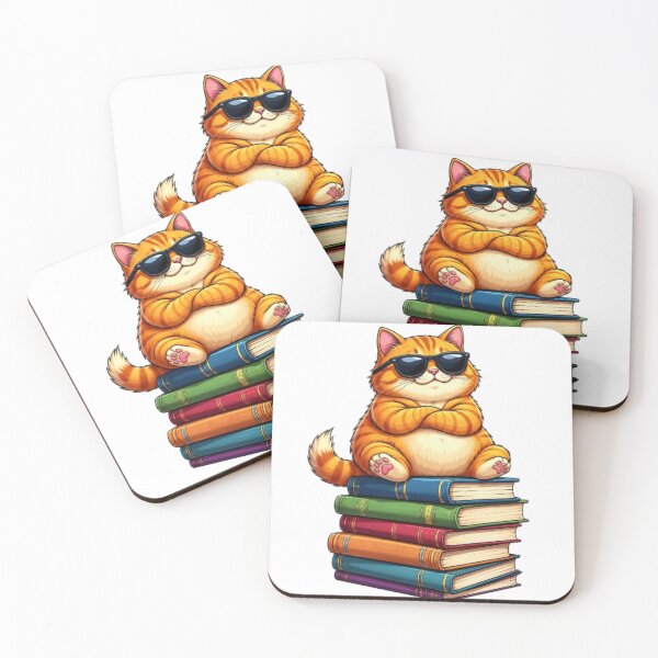 Item preview, Cool Bookworm Cat designed and sold by Pond21.