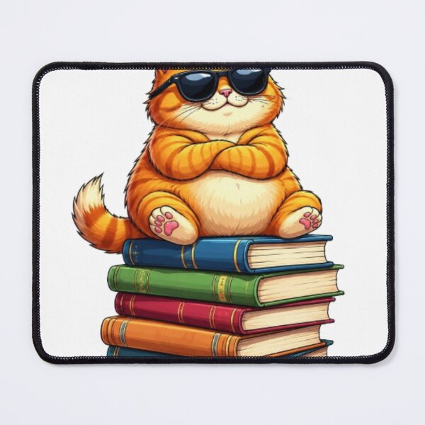 Item preview, Cool Bookworm Cat designed and sold by Pond21.