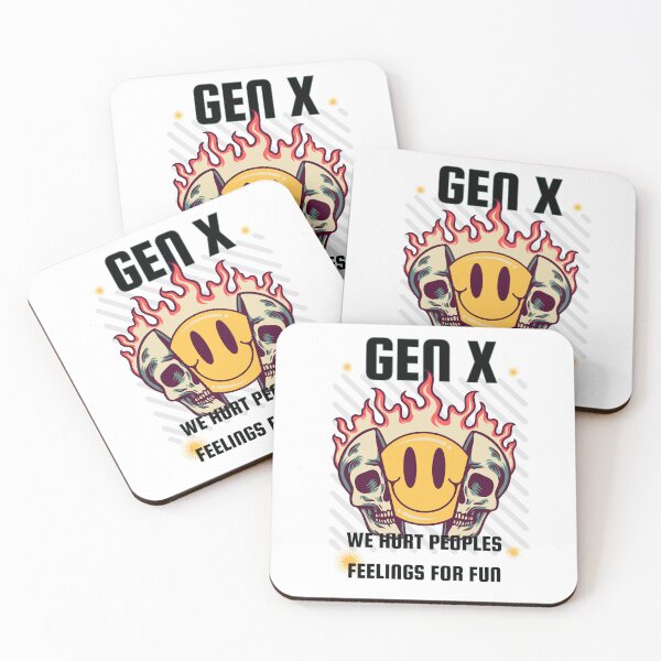Item preview, Gen X We Hurt Peoples Feelings For Fun T-shirt, Smiley Emoji, Skull Tee designed and sold by Teechuckle.