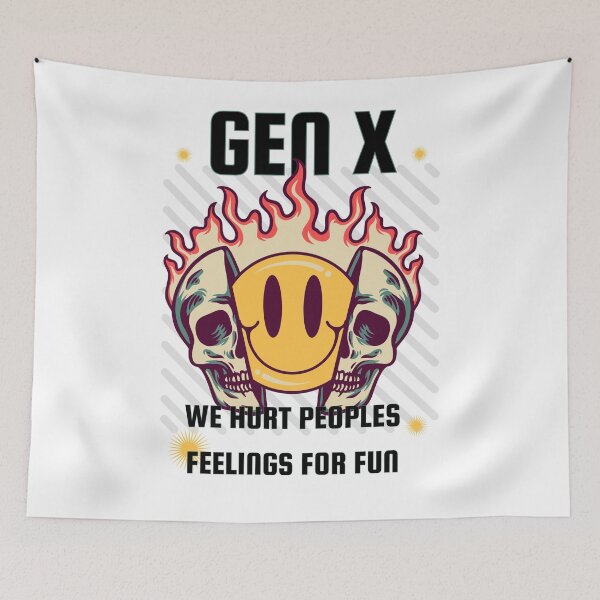 Item preview, Gen X We Hurt Peoples Feelings For Fun T-shirt, Smiley Emoji, Skull Tee designed and sold by Teechuckle.