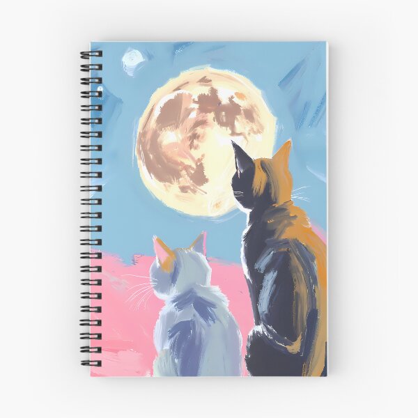 Item preview, Dreamy Moonlit Cats Impressionist Fine Art Print designed and sold by BeataPrint.