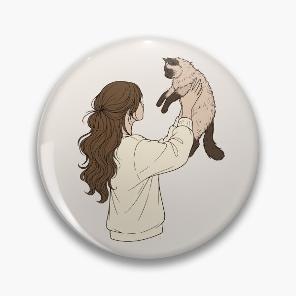 Item preview, Copy of Cozy Girl and Siamese Cat - Aesthetic Neutral Warm Line Art designed and sold by mijaczeek.