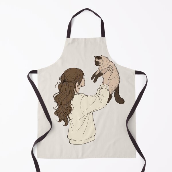 Item preview, Copy of Cozy Girl and Siamese Cat - Aesthetic Neutral Warm Line Art designed and sold by mijaczeek.