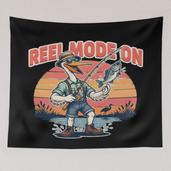 Item preview, Reel Mode On Pelican Fishing Illustration designed and sold by DailySparks.