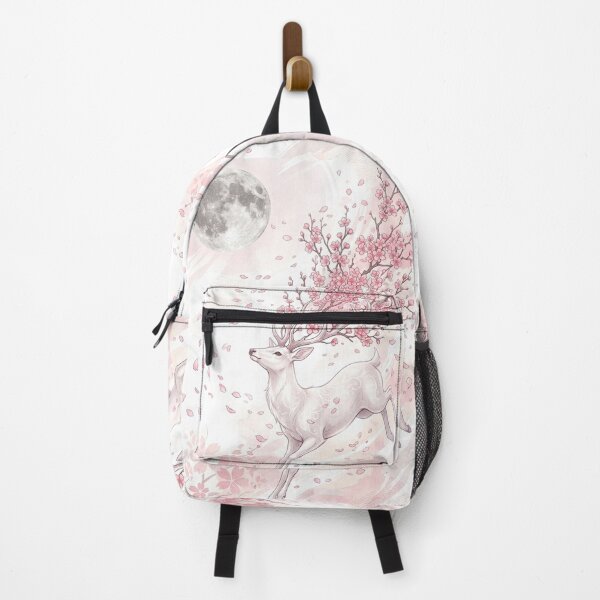 Item preview, Ethereal White Deer and Sakura Cherry Blossoms - Wa-Modern Art designed and sold by Hikariha Studio.