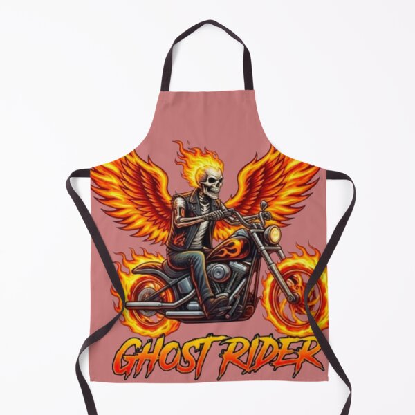 Item preview, Vintage Flaming Skull Biker Motorcycle Rider designed and sold by Dream Weave Studio.