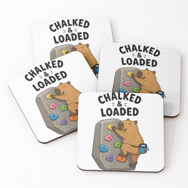 Item preview, Chalked And Loaded Cute Capybara Indoor Rock Climbing Bouldering Sports Graphic designed and sold by DaphoLatara.