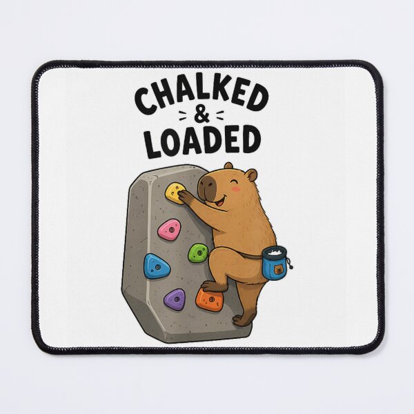 Item preview, Chalked And Loaded Cute Capybara Indoor Rock Climbing Bouldering Sports Graphic designed and sold by DaphoLatara.