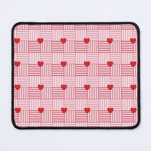 Item preview, Romantic Red Hearts Checkered Grid Pattern designed and sold by BrownHorse90s.