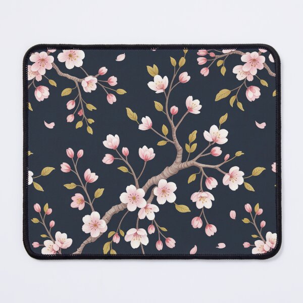 Item preview, Night Sakura Japanese Cherry Blossom Navy and Gold Pattern designed and sold by Tamas Das.