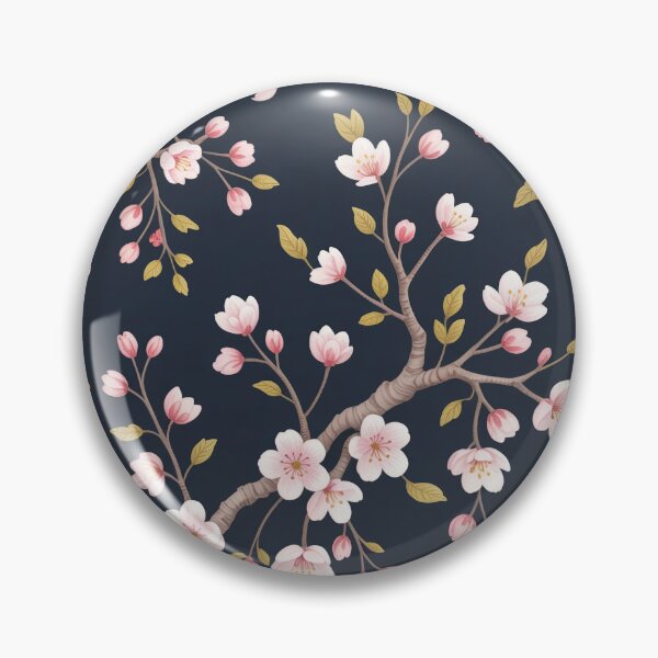 Item preview, Night Sakura Japanese Cherry Blossom Navy and Gold Pattern designed and sold by Tamas Das.