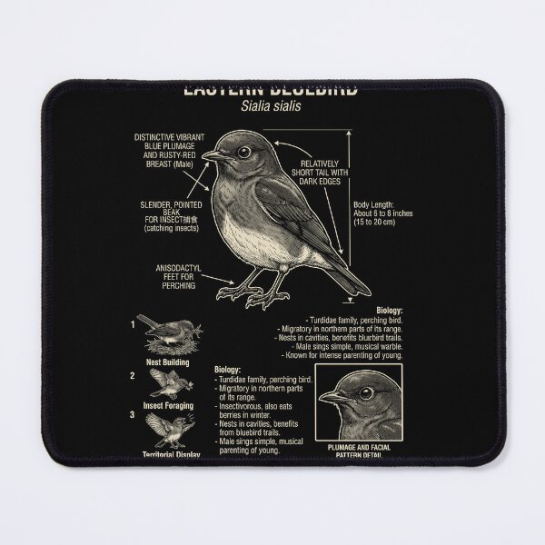 Item preview, Eastern Bluebird Scientific Anatomy Ornithology Animal Lover designed and sold by Kimberley King Art  King Art.