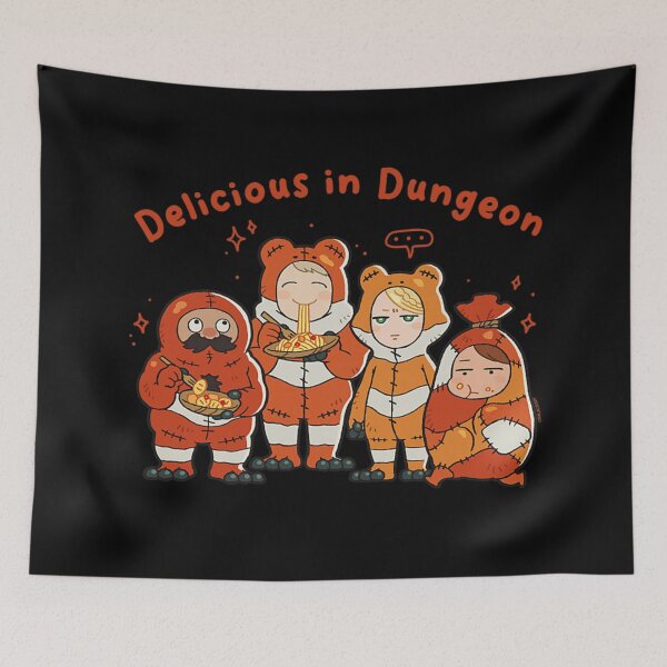 Item preview, Delicious In Dungeon Cute Anime Monsters Chibi Characters Eating Pasta Food Art designed and sold by DaphoLatara.