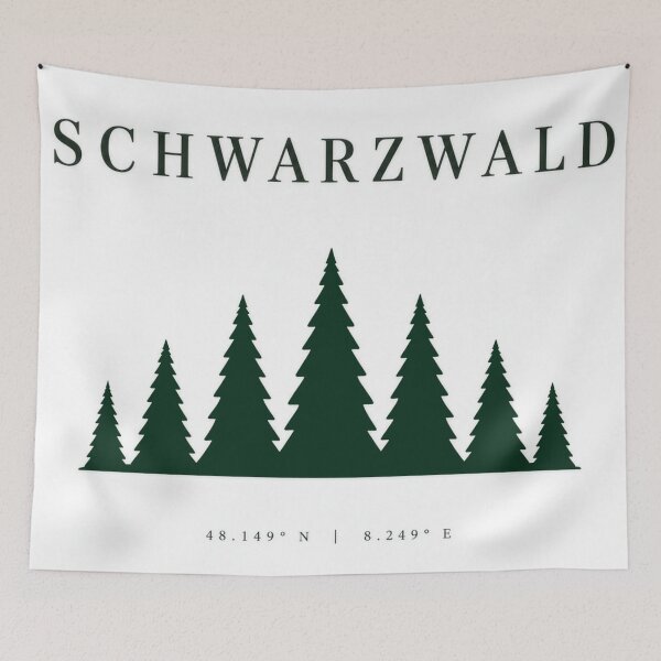 Item preview, Schwarzwald Coordinates Forest Silhouette Vintage Outdoor Design designed and sold by Shabrinox.