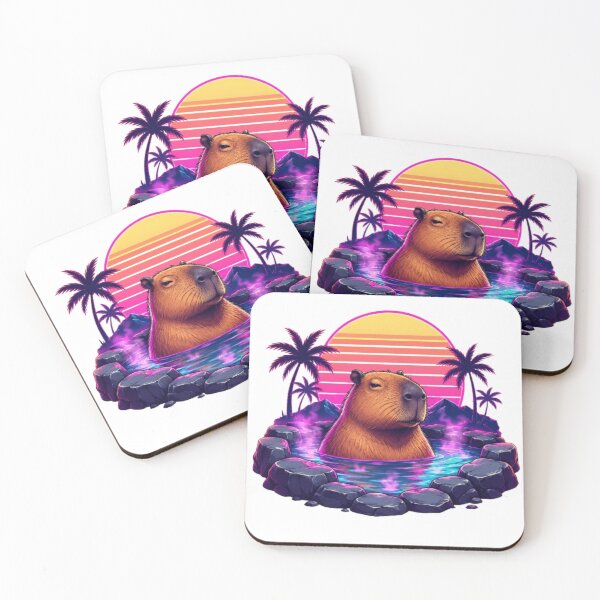 Item preview, Retro Synthwave Capybara designed and sold by Pond21.