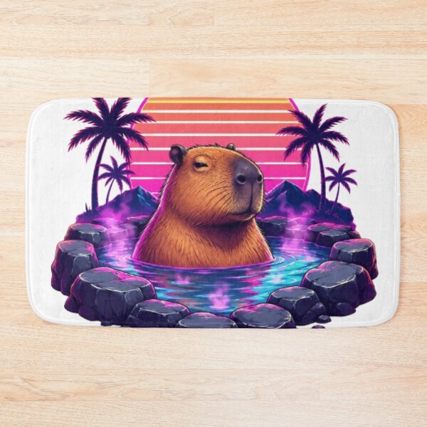 Item preview, Retro Synthwave Capybara designed and sold by Pond21.
