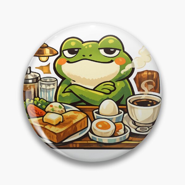Item preview, Delulu Frog's Legendary Japanese Morning Set | Kawaii Retro Cafe Sticker designed and sold by kawaii animal store (in Japan).