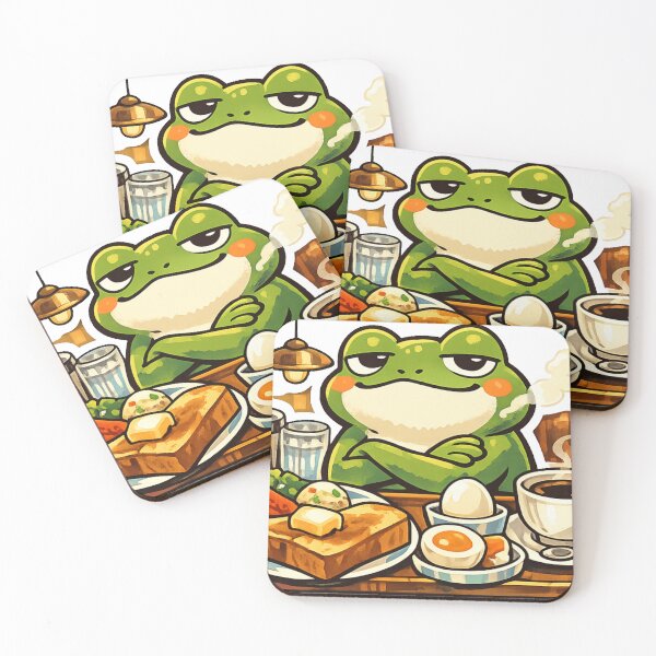 Item preview, Delulu Frog's Legendary Japanese Morning Set | Kawaii Retro Cafe Sticker designed and sold by kawaii animal store (in Japan).