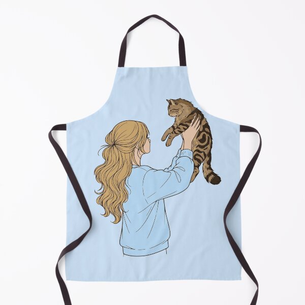 Item preview, Cozy Aesthetic Blonde Girl with Tabby Cat - Soft Blue Sweatshirt designed and sold by mijaczeek.