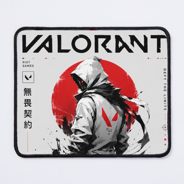 Item preview, Valorant Hooded Agent Cyberpunk Poster | Red Sun Minimal Gaming Art Print designed and sold by NBT-NOVA.
