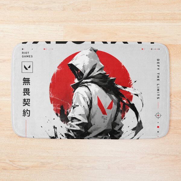 Item preview, Valorant Hooded Agent Cyberpunk Poster | Red Sun Minimal Gaming Art Print designed and sold by NBT-NOVA.