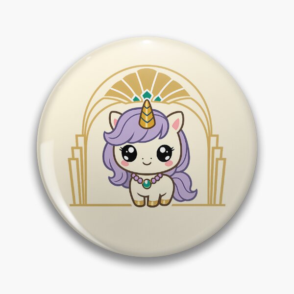 Item preview, Art Deco Chibi Unicorn Fan designed and sold by KungPowUnicorn.
