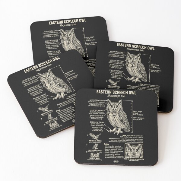 Item preview, Eastern Screech Owl Scientific Anatomy Ornithology Animal Lover designed and sold by Kimberley King Art  King Art.