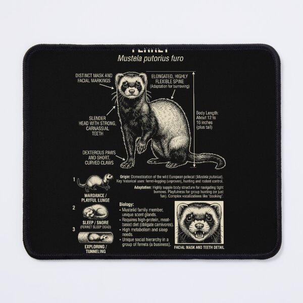 Item preview, Ferret Scientific Anatomy Biology Animal Lover designed and sold by Kimberley King Art  King Art.