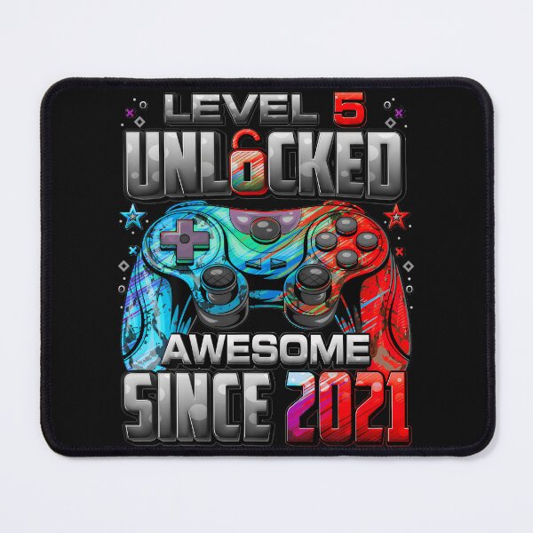 Item preview, Level 5 Unlocked Awesome Since 2021 Gaming Birthday For 5 Year Old Kid designed and sold by AmaXONIC.