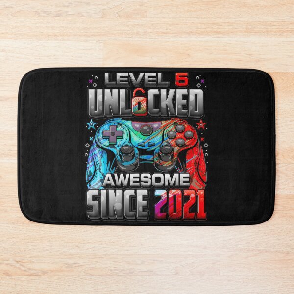 Item preview, Level 5 Unlocked Awesome Since 2021 Gaming Birthday For 5 Year Old Kid designed and sold by AmaXONIC.