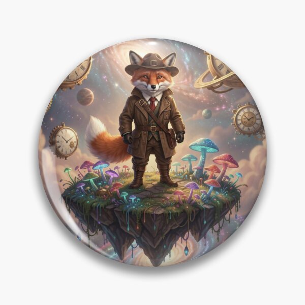 Item preview, Victorian Explorer Fox on Floating Island with Clockwork Sky designed and sold by FotoworldEdel.