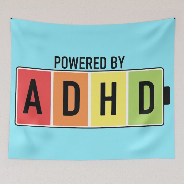 Item preview, Powered By ADHD Retro Battery Design designed and sold by BrownHorse90s.