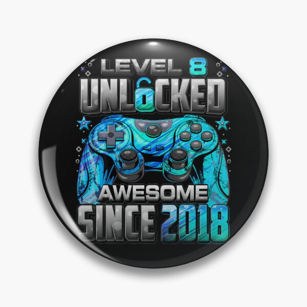 Item preview, Level 8 Unlocked Awesome Since 2018 Gamer Birthday Boy Girl designed and sold by AmaXONIC.