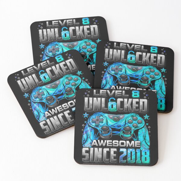 Item preview, Level 8 Unlocked Awesome Since 2018 Gamer Birthday Boy Girl designed and sold by AmaXONIC.