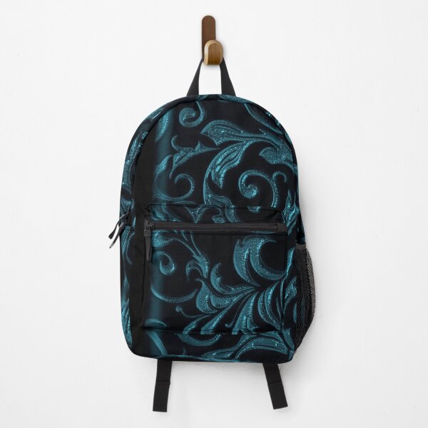 Item preview, Dark teal and green whimsigoth floral design designed and sold by BrontesWhimsyStore.