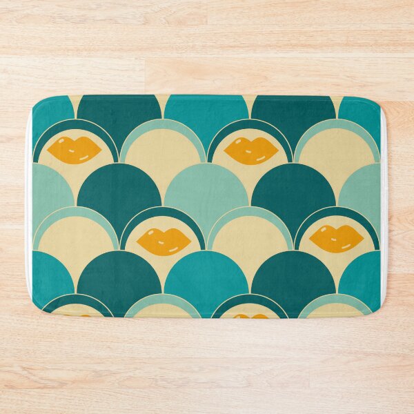Item preview, Seventies arcade pattern in blue, beige and green designed and sold by StefanStudioArt.