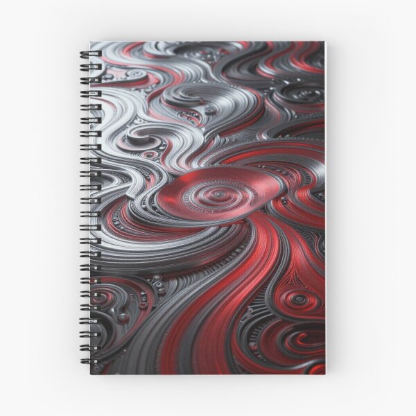 Item preview, Abstract Metallic Flow Art with Red Black Silver Waves and Calm Dynamic Motion Design designed and sold by FotoworldEdel.