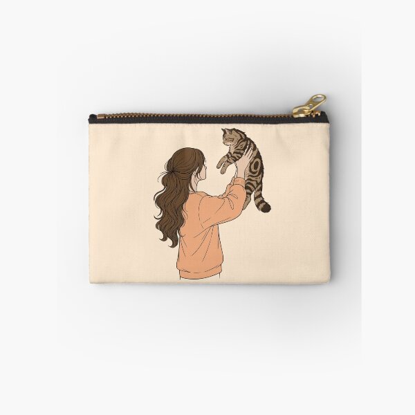 Item preview, Warm Autumn Cat Mom - Light Brown Hair and Peach Sweatshirt designed and sold by mijaczeek.