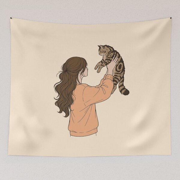 Item preview, Warm Autumn Cat Mom - Light Brown Hair and Peach Sweatshirt designed and sold by mijaczeek.