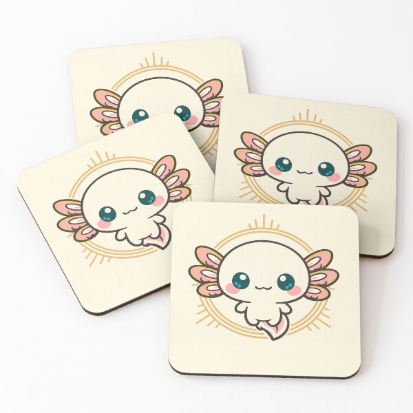 Item preview, Chibi Axolotl Art Deco Medallion designed and sold by KungPowUnicorn.