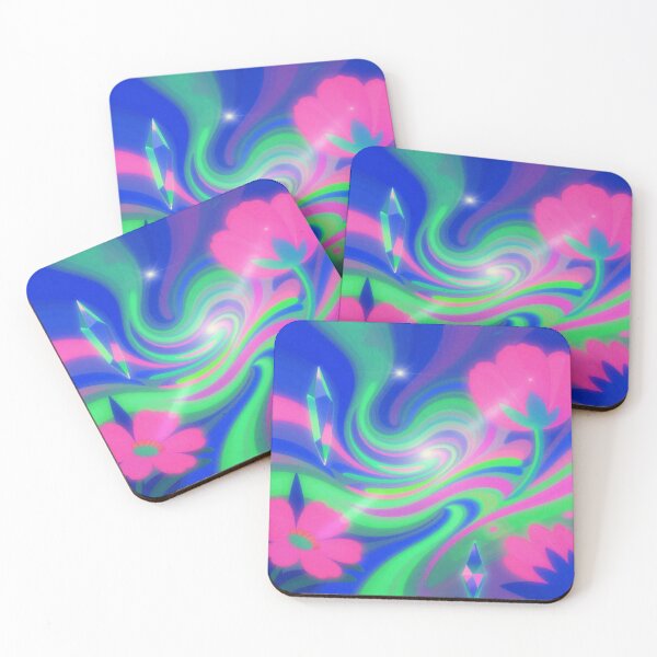 Item preview, Psychedelic Neon Flowers inspired by Peter Max and cosmic abstract energy designed and sold by FotoworldEdel.